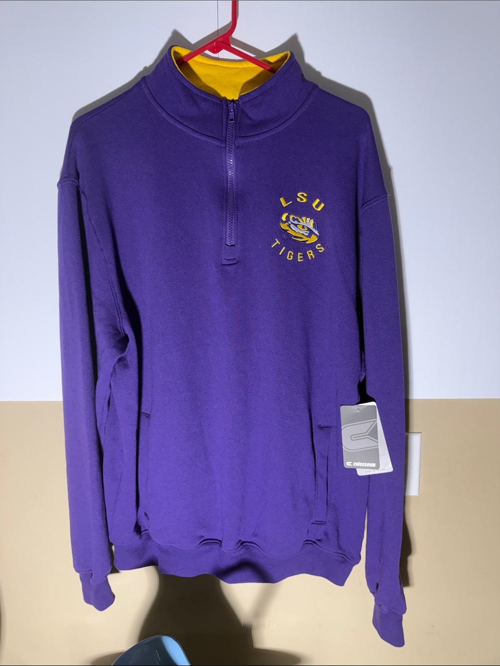 Colosseum Purple LSU Tigers Half-Zip Pullover with Gold Trim